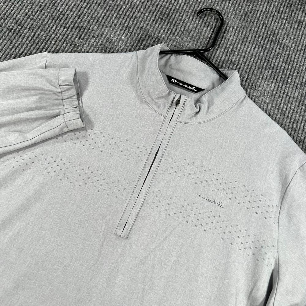 Travis Mathew Pullover Shacket Mens XL Extra Large Gray Long Sleeve 1/4 Zip Golf